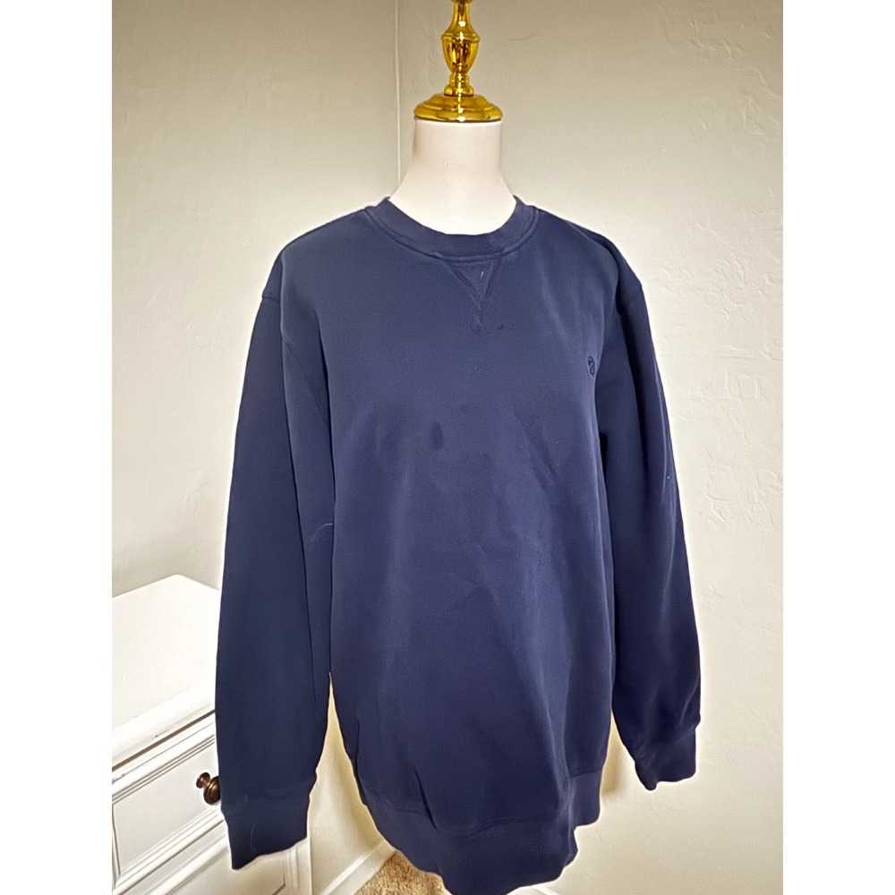 IZOD‎ Mens Navy Blue Crewneck Fleece Sweatshirt XL Embroidered Logo Classic